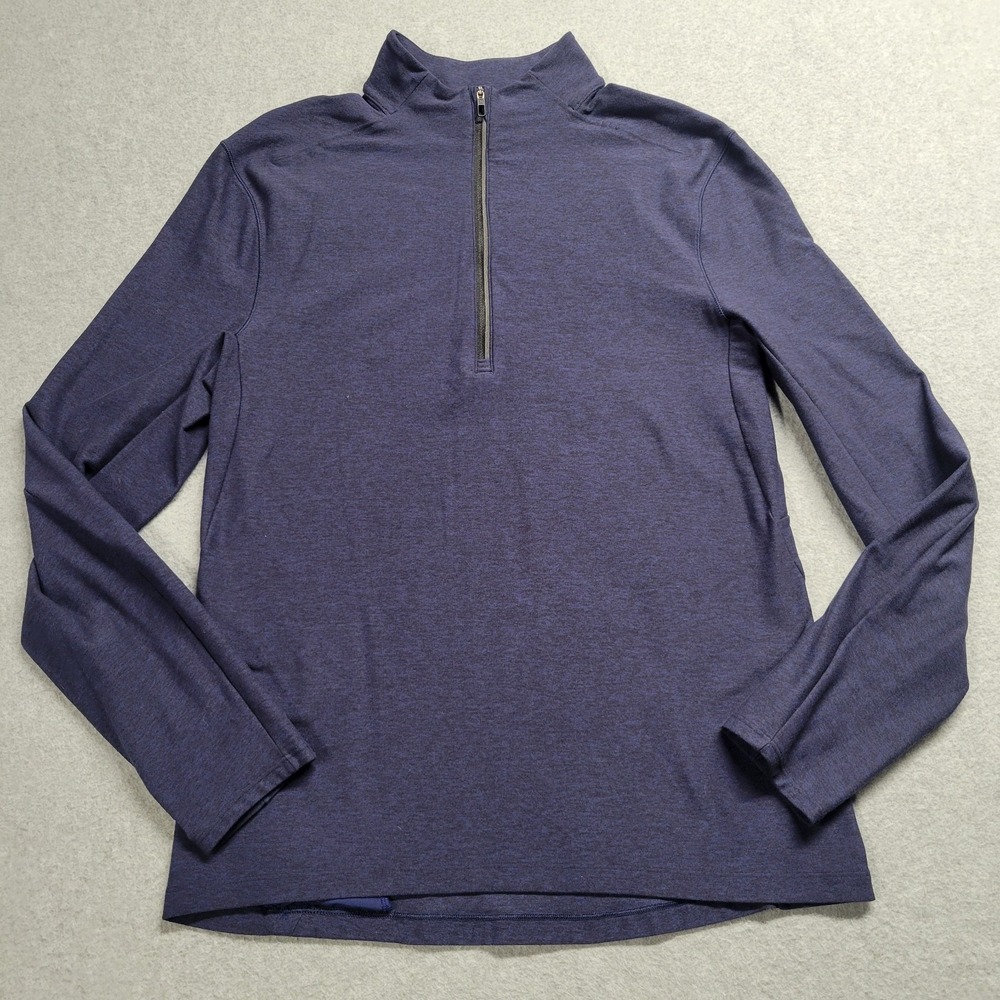 Lululemon Metal Vent Tech 1/2 Zip 2.0 Navy Blue‎ Heathered Pullover Mens Small